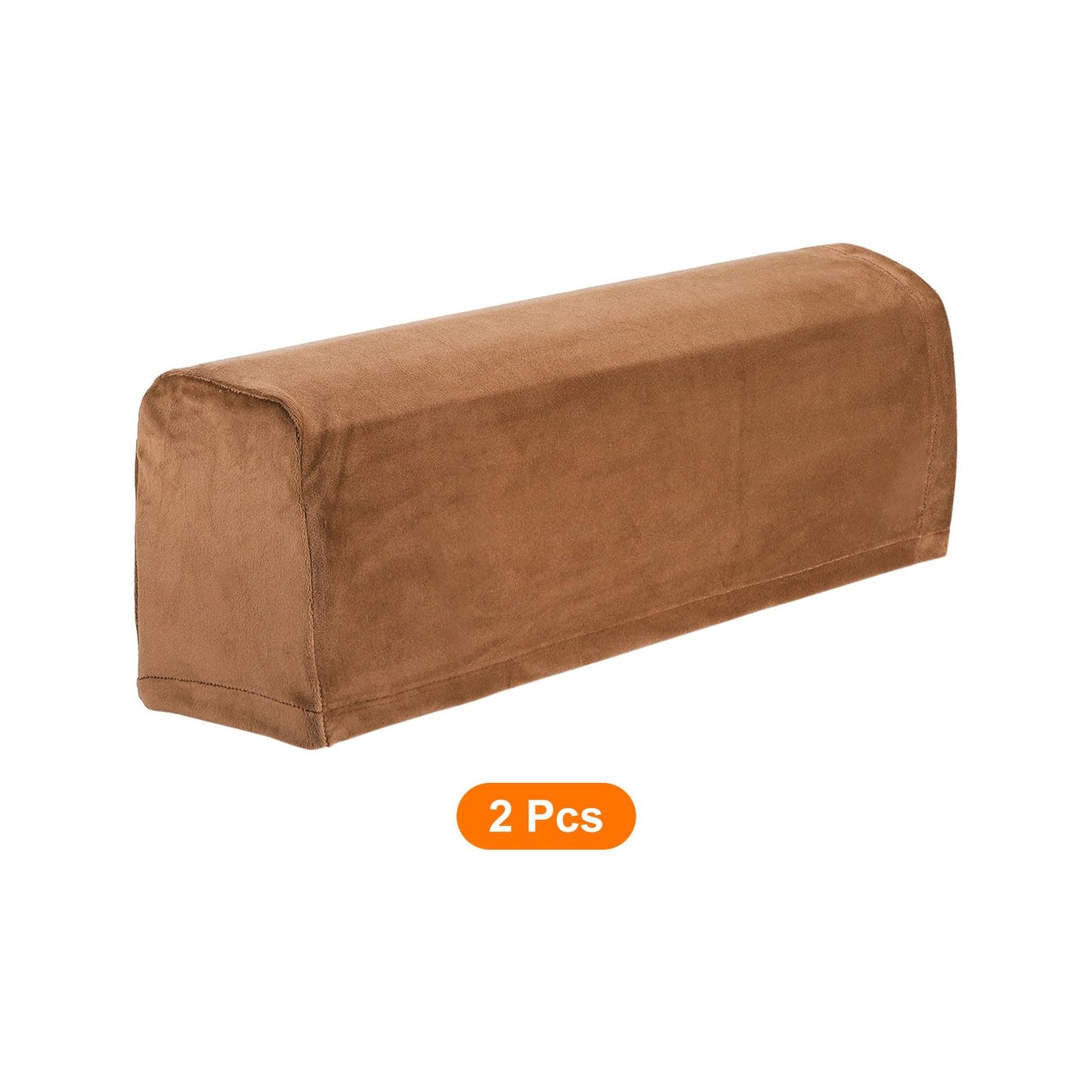 sourcing map Stretch Sofa Armrest Covers Camel 2 Pcs