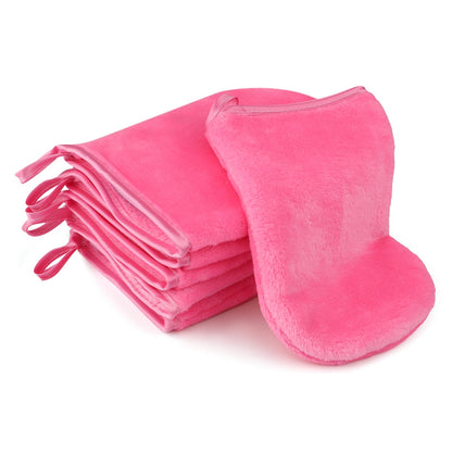 PHOGARY 6 Pack Flannel Face Cloth Wash Mitts, Reusable Makeup Remover Mitt Gloves, Soft Flannel Facial Cleansing Body Bath Mitts Spa Cloth