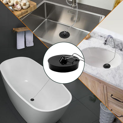 Yeenano Sink Plug,2 Pcs Kitchen Sink Plug Universal Rubber Drain Stopper with Stainless Steel Chain Sink Plug Replacement For Bathtub Sink Bathroom