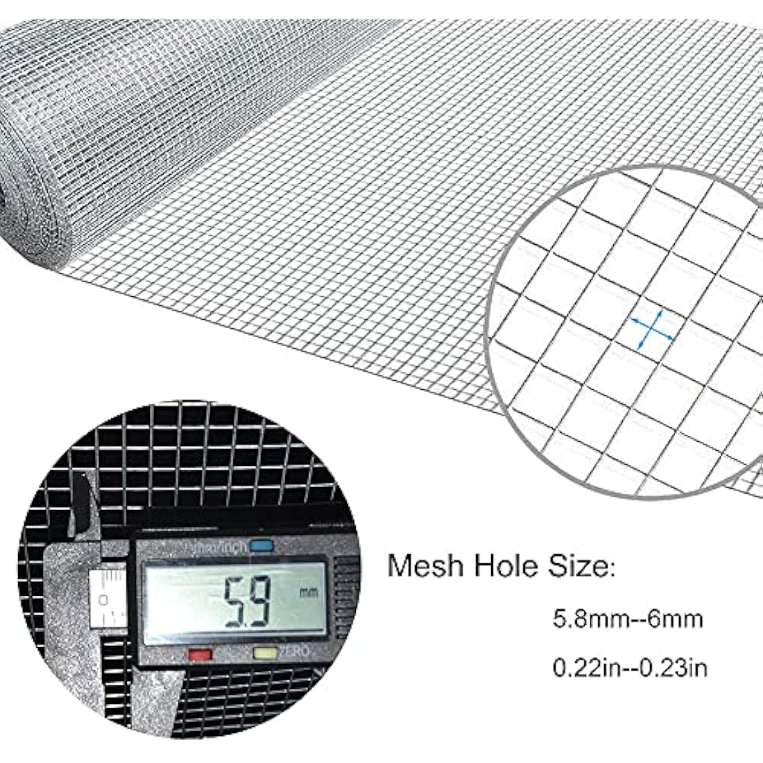 C&Xanadu 100mm X 6m Wire Mesh Roll,Rodent Proofing Metal Mesh Galvanised,Welded Steel Mesh Panels Stop & Prevent Rat & Mouse Access