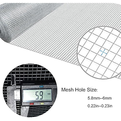 C&Xanadu 100mm X 6m Wire Mesh Roll,Rodent Proofing Metal Mesh Galvanised,Welded Steel Mesh Panels Stop & Prevent Rat & Mouse Access
