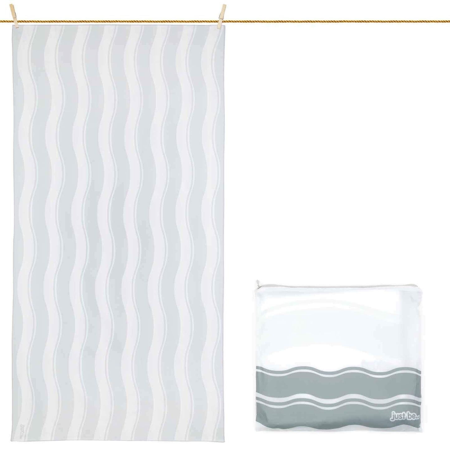 just be... Microfibre Beach Towel Gym Towel - Lightweight Compact Swimming Quick Dry Towel Anti-Sand - Beach Towels for Adults and Kids