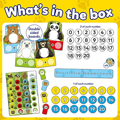 Orchard Toys Number Bears Maths Games for Children to Learn Addition & Subtraction and Number Bonds to 20, First Board Game for Kids, Makes Learning Maths Fun, Educational Toys for 5+ Year Olds
