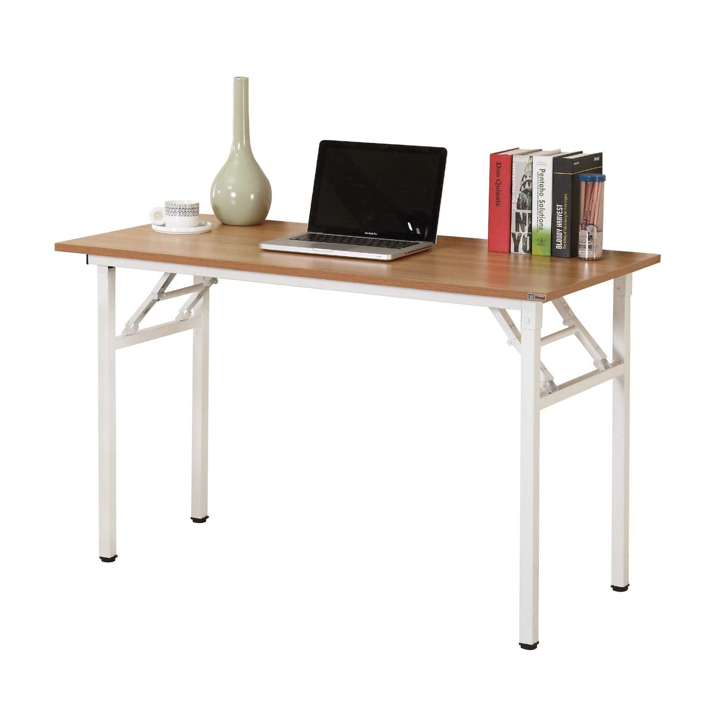 sogesfurniture Folding Table Office Study Writing Desk Computer PC Laptop Table Workstation Dining Gaming Table, No Install Needed, 100x60x75cm