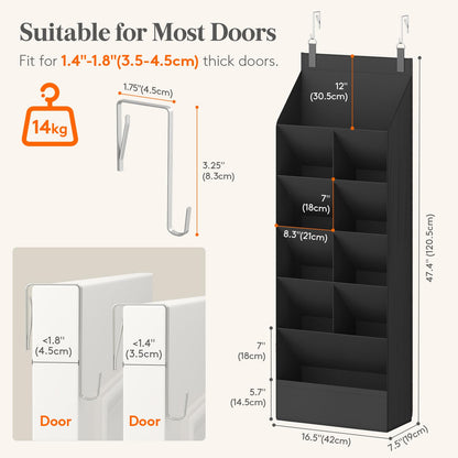 Lifewit 6 Tier Over the Door Shoe Organisers with 11 Deep Pockets, Fabric Hanging Wall Mounted Shoes Rack Behind Door Storage Organizer for Boots