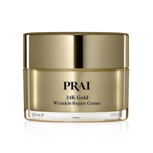 PRAI 24k Gold Caviar Wrinkle Repair Creme 50ml - Intensive Real 24K Gold - Advanced Anti-Ageing Anti-Wrinkle Skincare - Hydrates, Firms, Brightens
