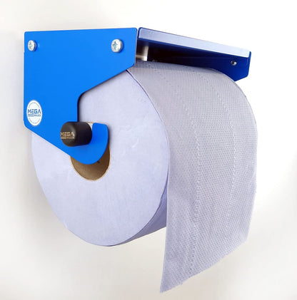 MegaMaxx Blue Roll and Paper Towel Holder - Wall Mounted Dispenser - Portable Industrial Paper Storage Shelf for Workshop, Kitchen, Toilet