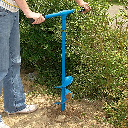G?de GH 150 Hand Earth Drill (Total Length 104 cm, Diameter 15 cm, for Setting Fence Posts, Planting etc., Non-Slip Handles, Large Metal Cross Handle