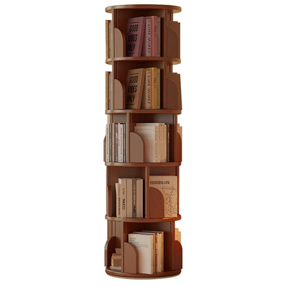 KZOBYD Rotating Bookshelf, Revolving Book Shelf (Brown, H 158 cm)