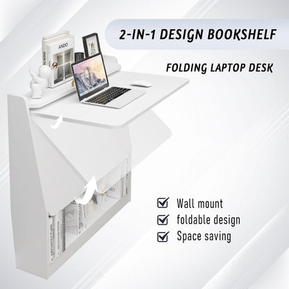 Pmnianhua Wall Mounted Drop-leaf Table, Wooden Laptop Desk, Foldable Hanging Table Shelf