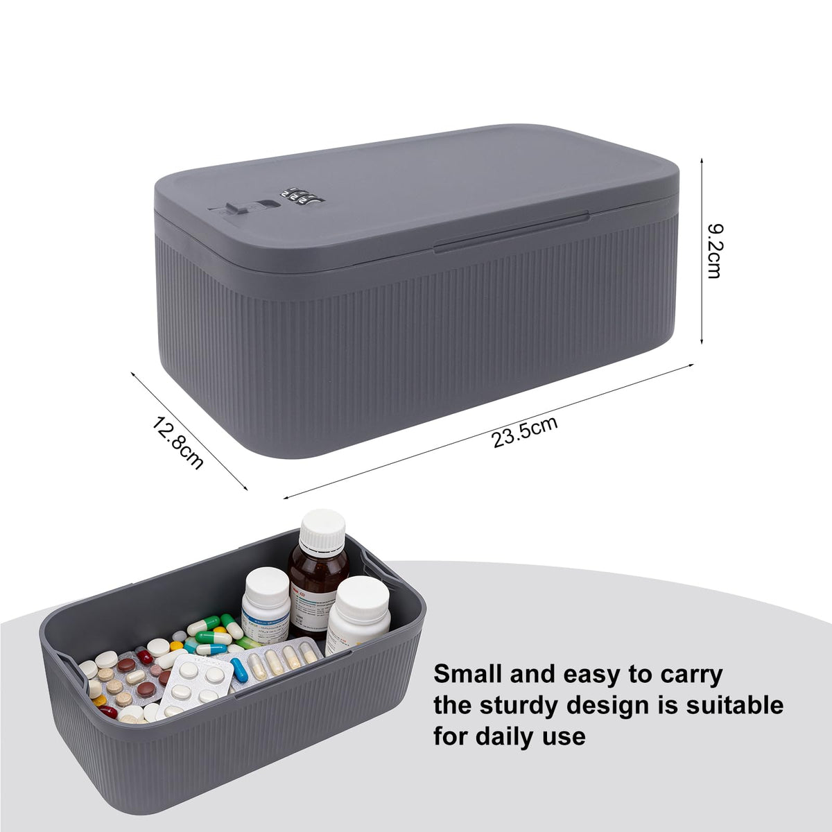 DingGreat Lockable Storage Box with Combination Lock - Secure Small Lock Box for Medicine, Snack, Phone, Fridge & Travel - BPA-Free, Odor-Proof