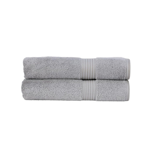 Christy Supreme Hygro 2 Bath Towels Set | Silver Grey | 100% Luxury Supima Cotton | Ultra Soft | Super Absorbent | 650GSM | Plush and Long Lasting