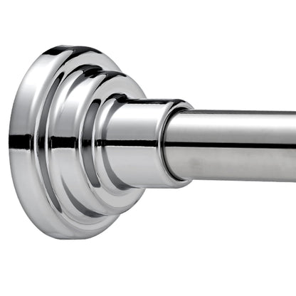 Veloxtera Extendable Shower Curtain Pole 73-132 CM, 2.5CM Tension Rods for Curtains No Drill, Never Rust, Non Slip Silver