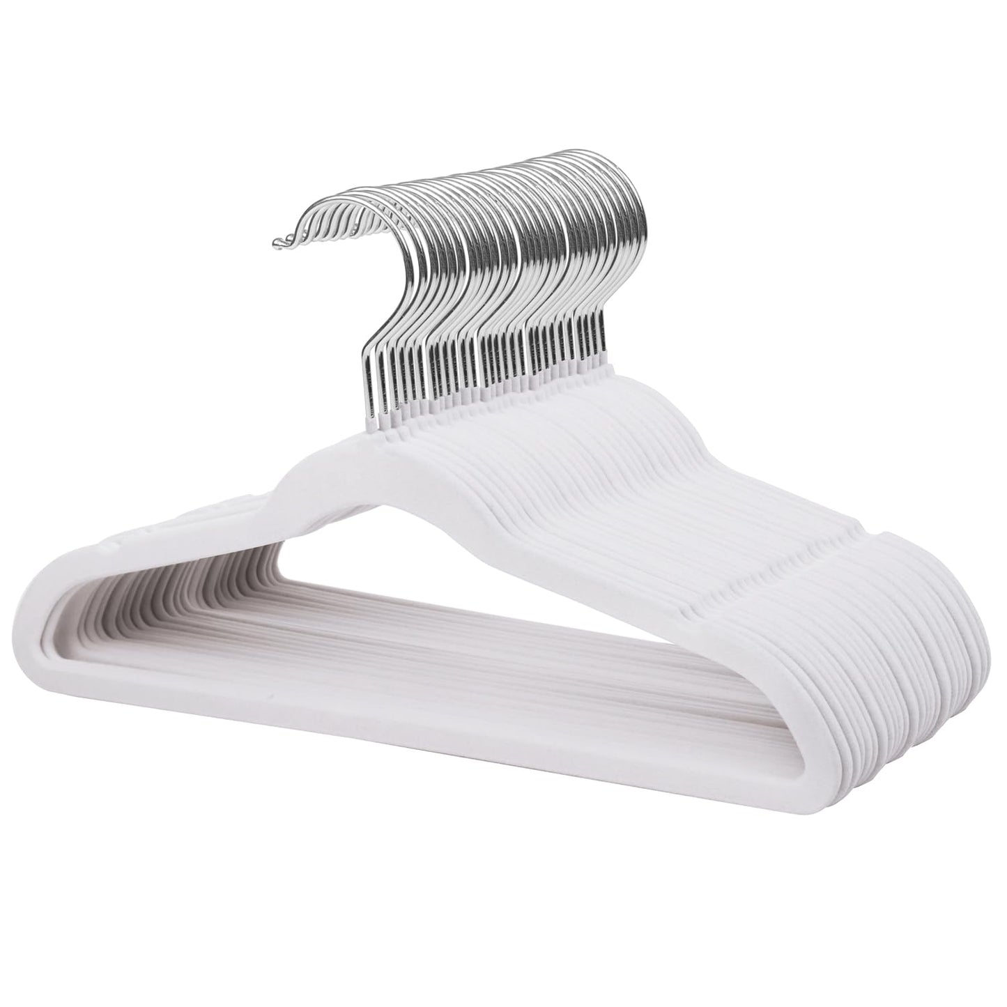 ManGotree 14 Inch Kids Velvet Hangers Felt Children's Hangers 32 Pack White