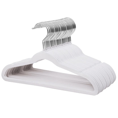 ManGotree 14 Inch Kids Velvet Hangers Felt Children's Hangers 32 Pack White