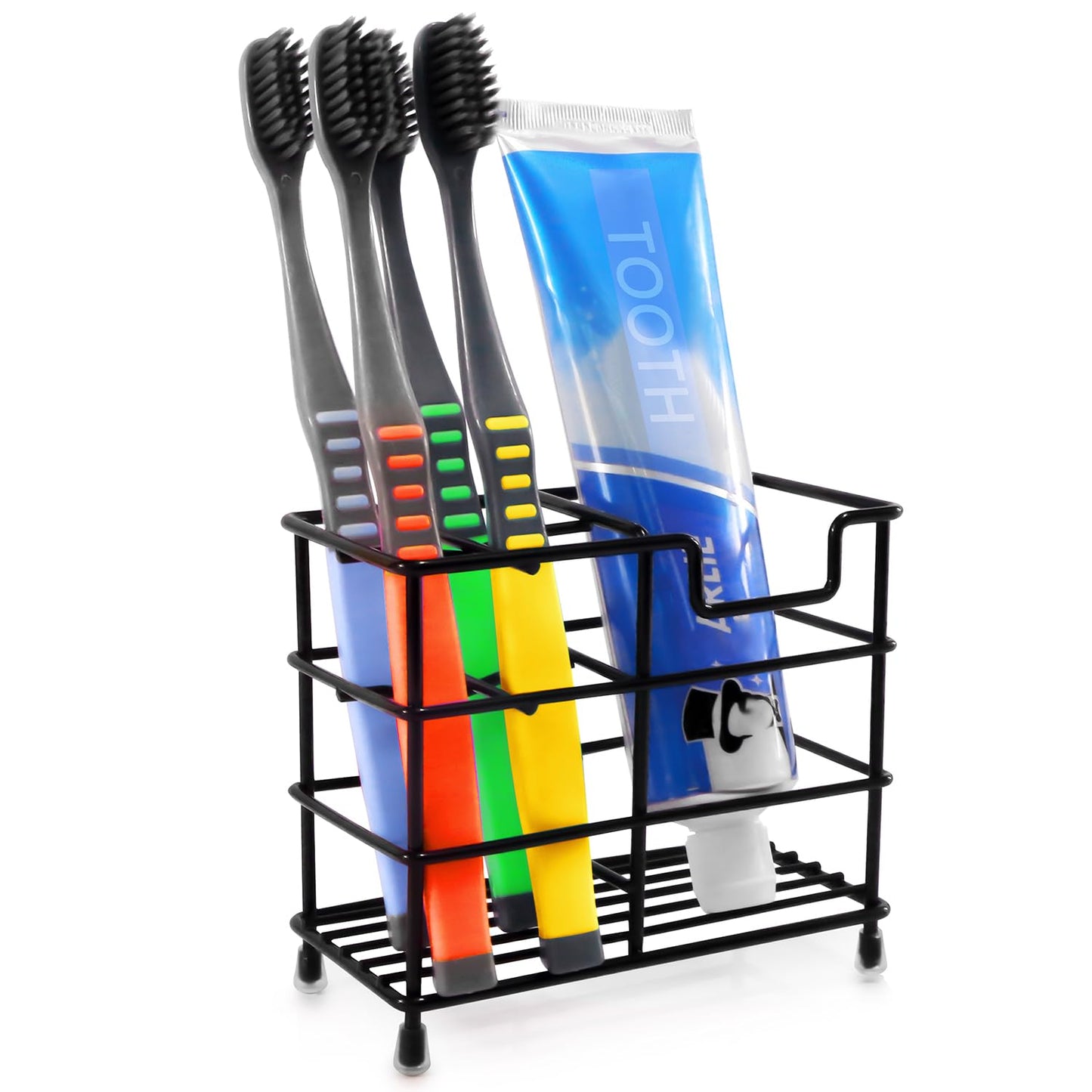 Toothbrush Holders for Bathroom Stainless Metal, Non-Slip Black Toothbrush Holder, Mould-Proof Tooth Brush Holder, Bathroom Toothbrush Holder