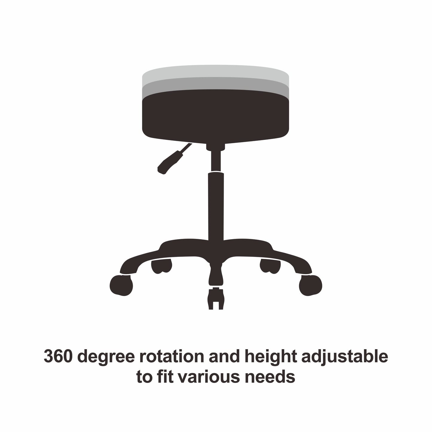 Grace&Grace Adjustable Rolling Stool Chair with Wheels for Massage Beauty Salon Shop Home Kitchen,Heavy Duty Rolling Swivel Stool