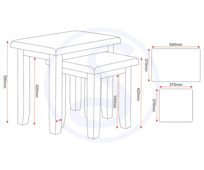 Seconique Windsor Nest Of 2 Tables in Ivory/Oak