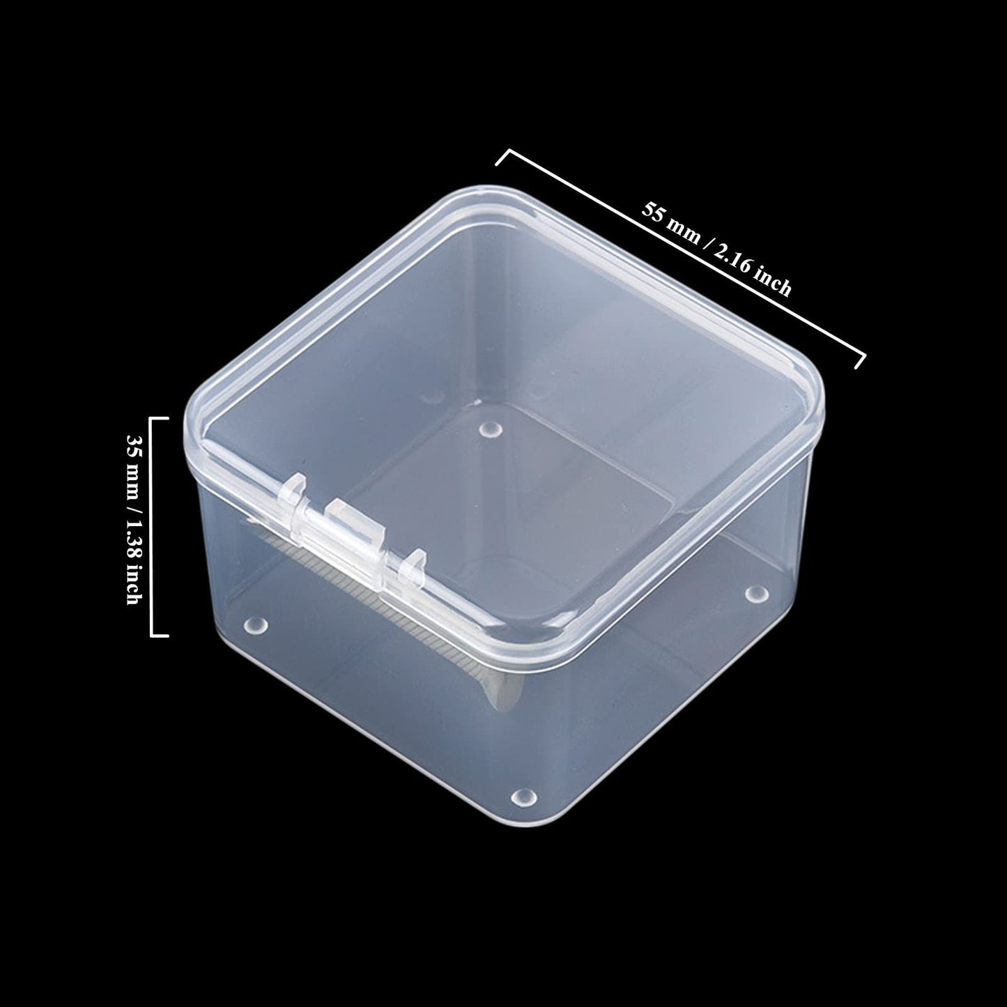 Goodma 30 Pieces Square Empty Mini Clear Plastic Storage Box, 55x55x35mm