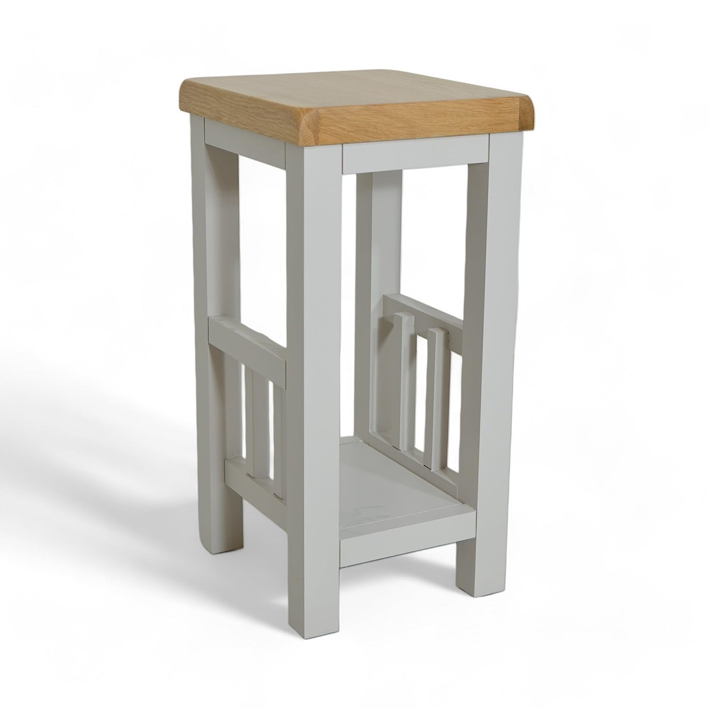 GROFurniture Cashmere Grey Side Table, Painted Grey End Table for Living Room, Slim Side Table or Small Bedside Table for Bedroom - Ready Assembled