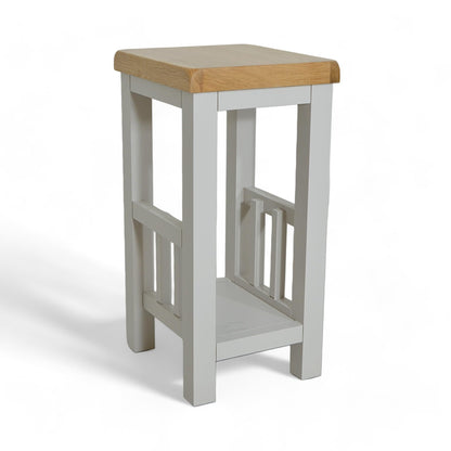 GROFurniture Cashmere Grey Side Table, Painted Grey End Table for Living Room, Slim Side Table or Small Bedside Table for Bedroom - Ready Assembled