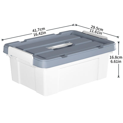Cetomo 15L*4 Storage Boxes, Carry Plastic Storage Box with Lids, Organizing Container with Handle and Secure Latches
