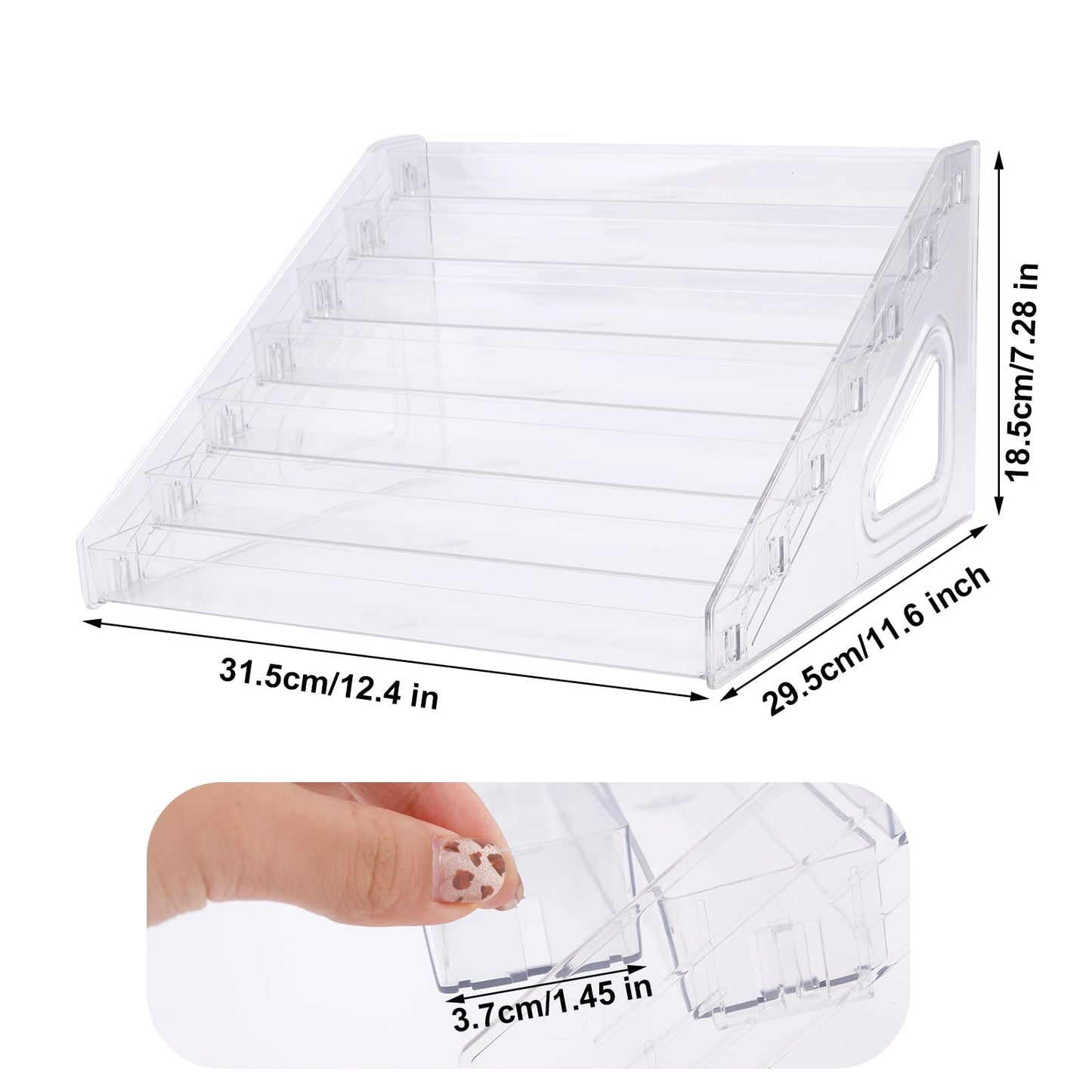 lasuroa 7-Tier Acrylic Card Display Stand, 12in Clear Multi-Purpose Holder Card Display Rack Organizer for Business Trading PSA Graded Sports