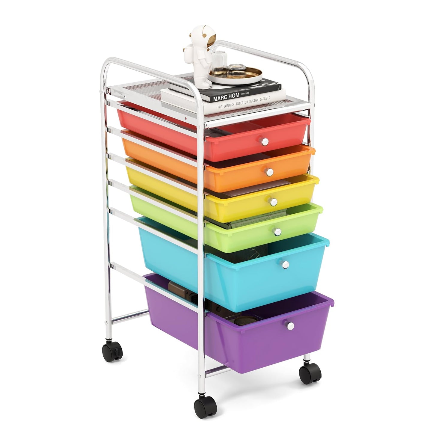 GiantexUK 4/6/12 Drawers Storage Trolley, Multipurpose Utility Rolling Cart on Wheels