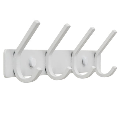 HONSKY Wall Coat Rack, Towel Rack, 17.5cm Metal Wall Coat Hanger with 4 Double Hooks (8 Single Hooks),for Hanging Coat, Hat, Bag, Towel