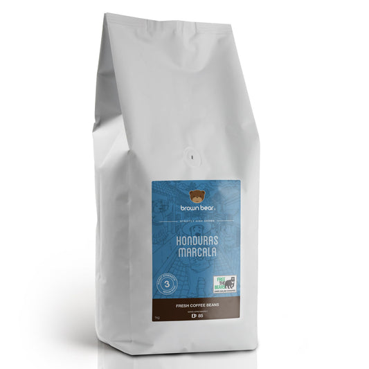 Honduras Medium Roast Coffee Beans 1kg ? Honduras Marcala Strictly High Grown - For All Coffee Machines ? 100% Arabica ? Donation to Free The Bears