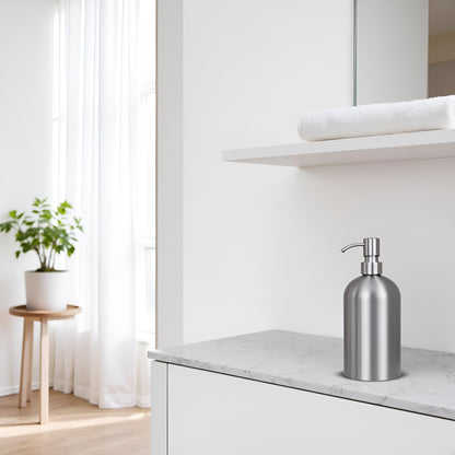 1Pc Stainless Steel Minimalist Style Liquid Soap Dispenser for Bathroom Kitchen, Liquid Hand Soap Dispenser Foam Nozzle Pump Bottle Press Head
