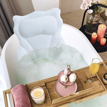 Bath Pillow,Bath Pillows for Head and Neck with 6 Suction Cups,Bath Cushion