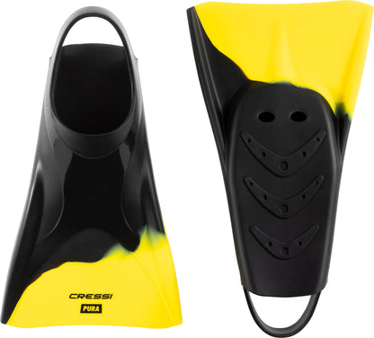 CRESSI Adult Swim Fins - Flexible Silicone for Comfortable and Durable Use, Black/Yellow, 40/43 - Pura: Designed in Italy