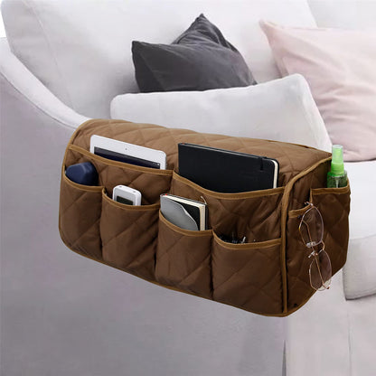 Lyirfan Sofa Armrest Organizer Non-Slip Sofa Storage Organizer Caddy Remote Control Holder with 14 Pockets,for Cell Phone,TVRemote Control,Magazines