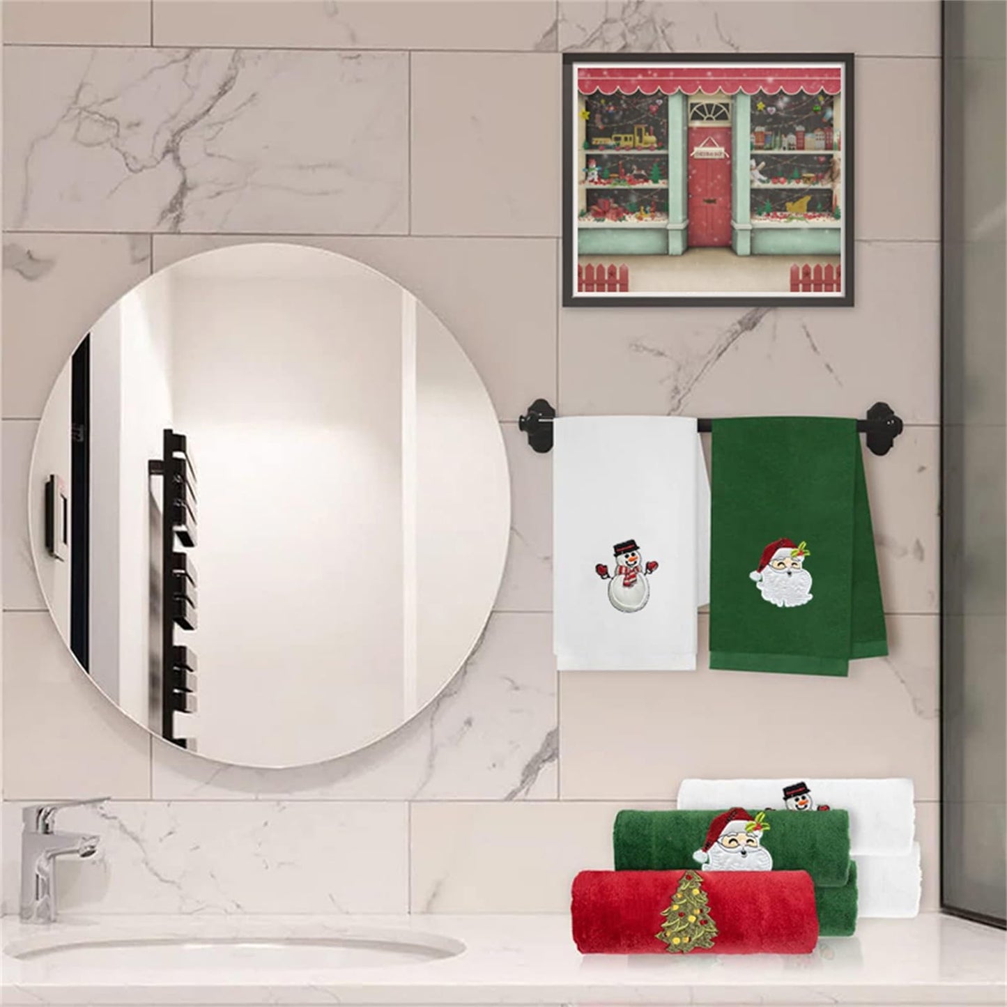 Springcmy Christmas Hand Towels3 Pack Set Kitchen Dish Towels Bathroom Housewarming Gifts Absorbent Kitchen Towels Christmas Decorations Towel