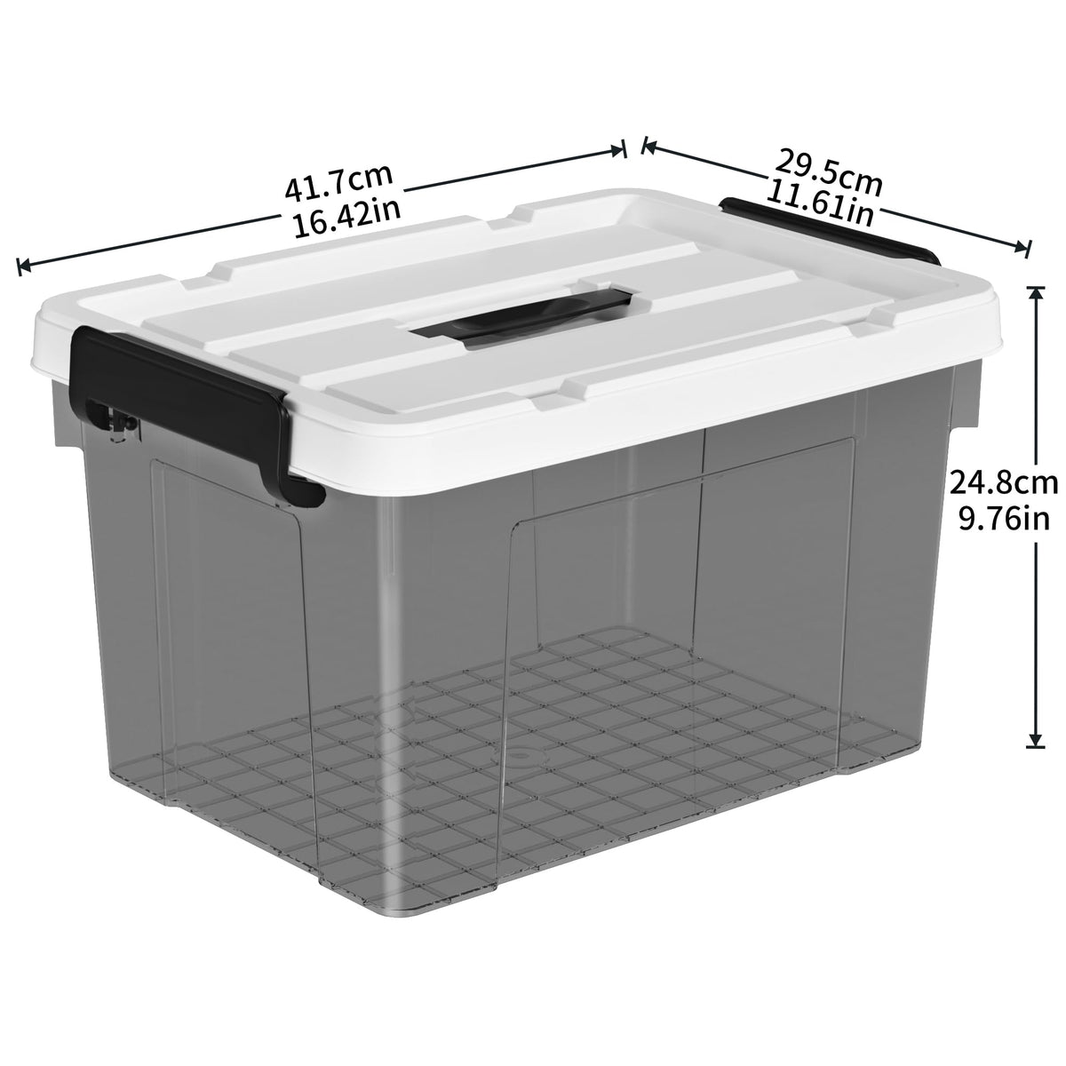 Cetomo 20L*6 Storage Boxes, Carry Plastic Storage Box with Lids, Organizing Container with Handle and Secure Latching Buckles, Stackable, Nestable
