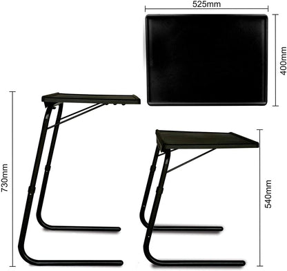 TABLE BUDDY Regular Folding Laptop Table 52.5 x 40 cm – Adjustable Height Bed Tray Desk for Sofa, Bed & Couch
