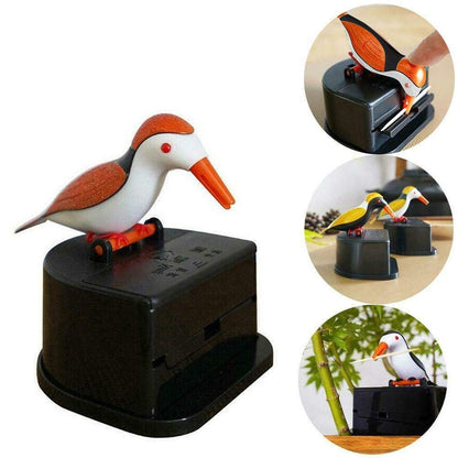 Mrisata Toothpick Dispenser, Automatic Bird Toothpick Box Bird Woodpecker Toothpick Dispenser, Table Toothpick Box Case Storage Organizer Box