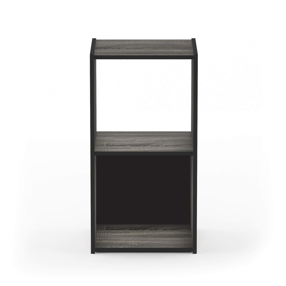 Furinno PELLI Book Shelf, 2x1 Bookshelf, Cube Storage Organizer Cabinet, 12.2 x 11.6 x 24.2, for Living Room, Bedroom, Home Office, French Oak/Black