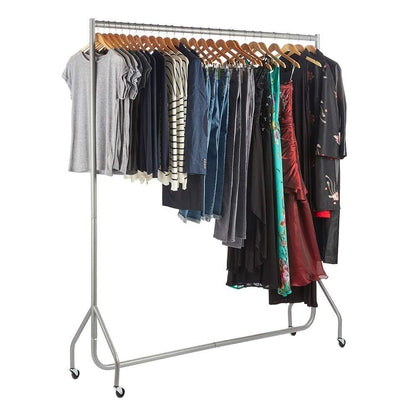 The Shopfitting Shop HEAVY DUTY SILVER GREY Clothes Rail 6ft Long x 5ft High Garment Storage Rack 32mm Steel Tube