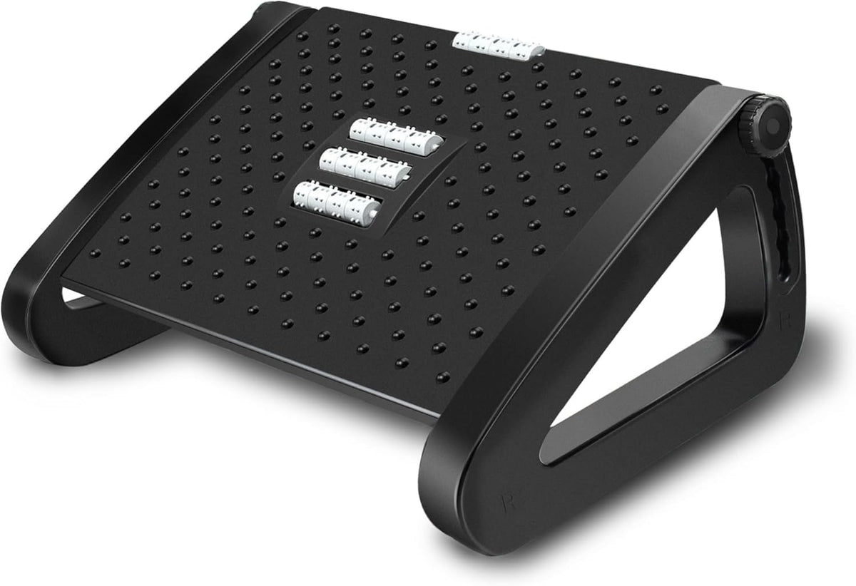 Office Foot Rest Under Desk, Adjustable Height/Angle Ergonomic Foot Stool with Large Roller Massager Function