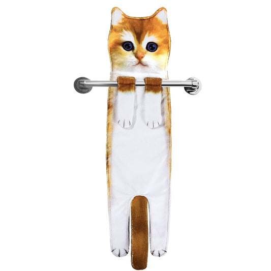 Cat Funny Hand Towels for Bathroom Kitchen - Cute Decorative Cat Decor Hanging Washcloths Face Towels Super Absorbent Soft - Mothers Day Easter House