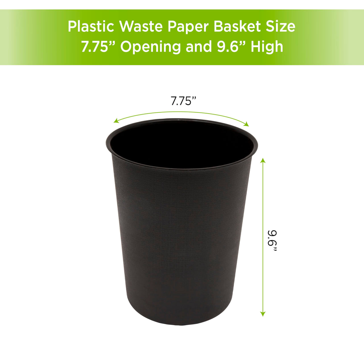 Kenney Storage Made Simple Plastic Waste Basket, Black