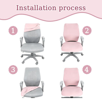 Rndqw 4 PCS Comfortable Office Chair Covers Set, Durable Protective Desk Chair Cover, Universal Stretchable Office Chairs Seat Cover