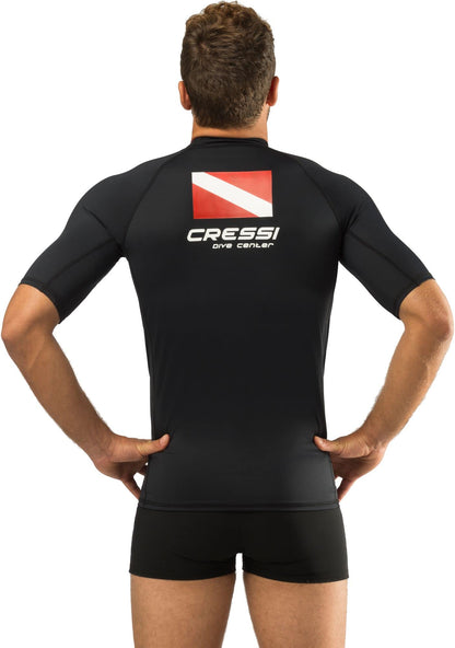 Cressi Men's Man Black Dive Center Men s Rash Guard UV Sun Protection UPF 50 Short Sleeve, Black, M 3 UK