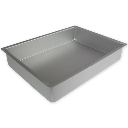 PME OBL12183 Aluminium Oblong Cake Pan 12 x 18 x 3-Inch Deep , Silver