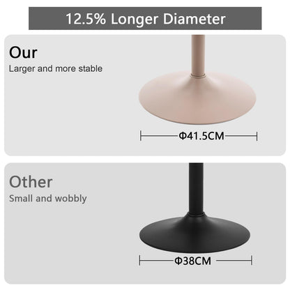 YOUTASTE Bar Stools Set of 2, Breakfast Bar Chairs with Back, PU Leather Kitchen stools, Swivel Height Adjustable Barstools, Modern (All Khaki)