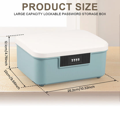 Dandelionsky Lockable Box Large Medicine Box with Combination Lock, 25×20×10cm Fridge Box with Built in Removable Tray