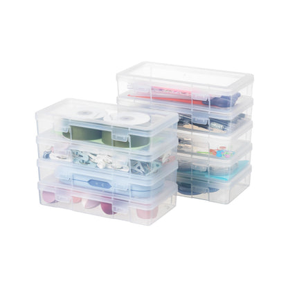novelinks Clear Pencil Box and Small Plastic Storage Containers with Lids