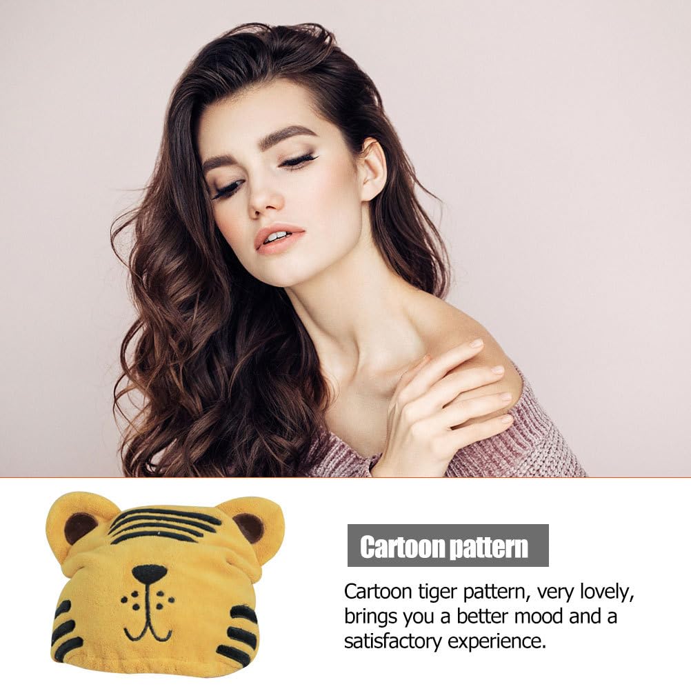 FOMIYES Cartoon Animal Dry Hair Hat for Women and Kids Microfiber Hair Drying Cap Soft Coral Fleece Quick Absorbent Shower Towel Wrap Elastic Fit